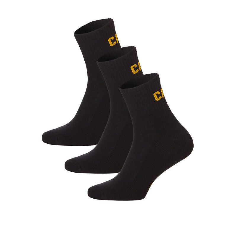 Cat Caterpillar Heren Quarter Sokken Zwart 3-Paar
