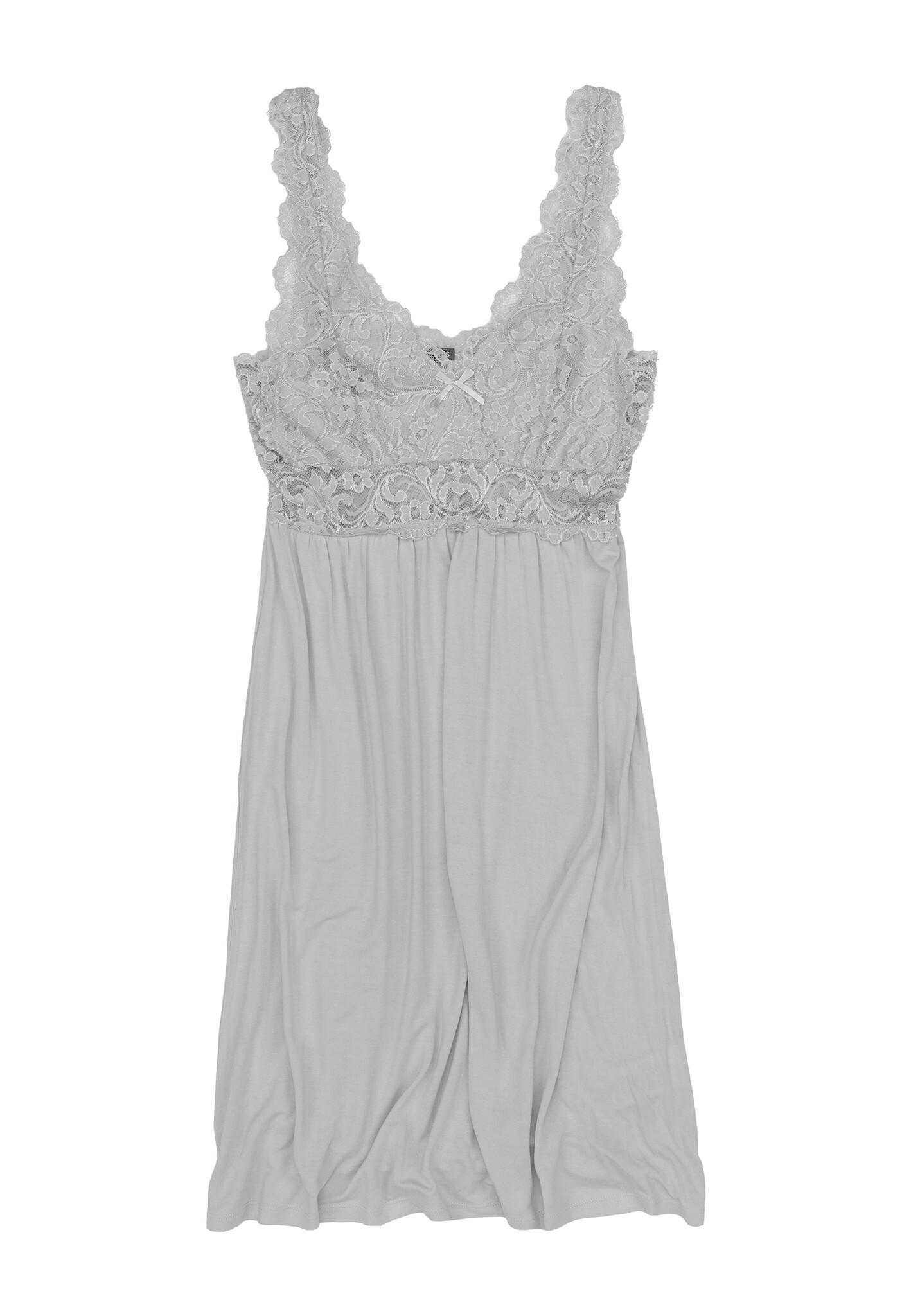 By Louise By Louise Slipdress Dames Negligé Met Kant Grijs