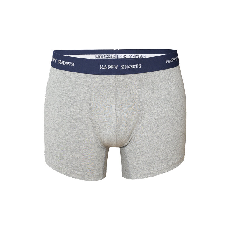 Happy Shorts Happy Shorts Heren Boxershorts Trunks Effen Blauw/Grijs 3-Pack