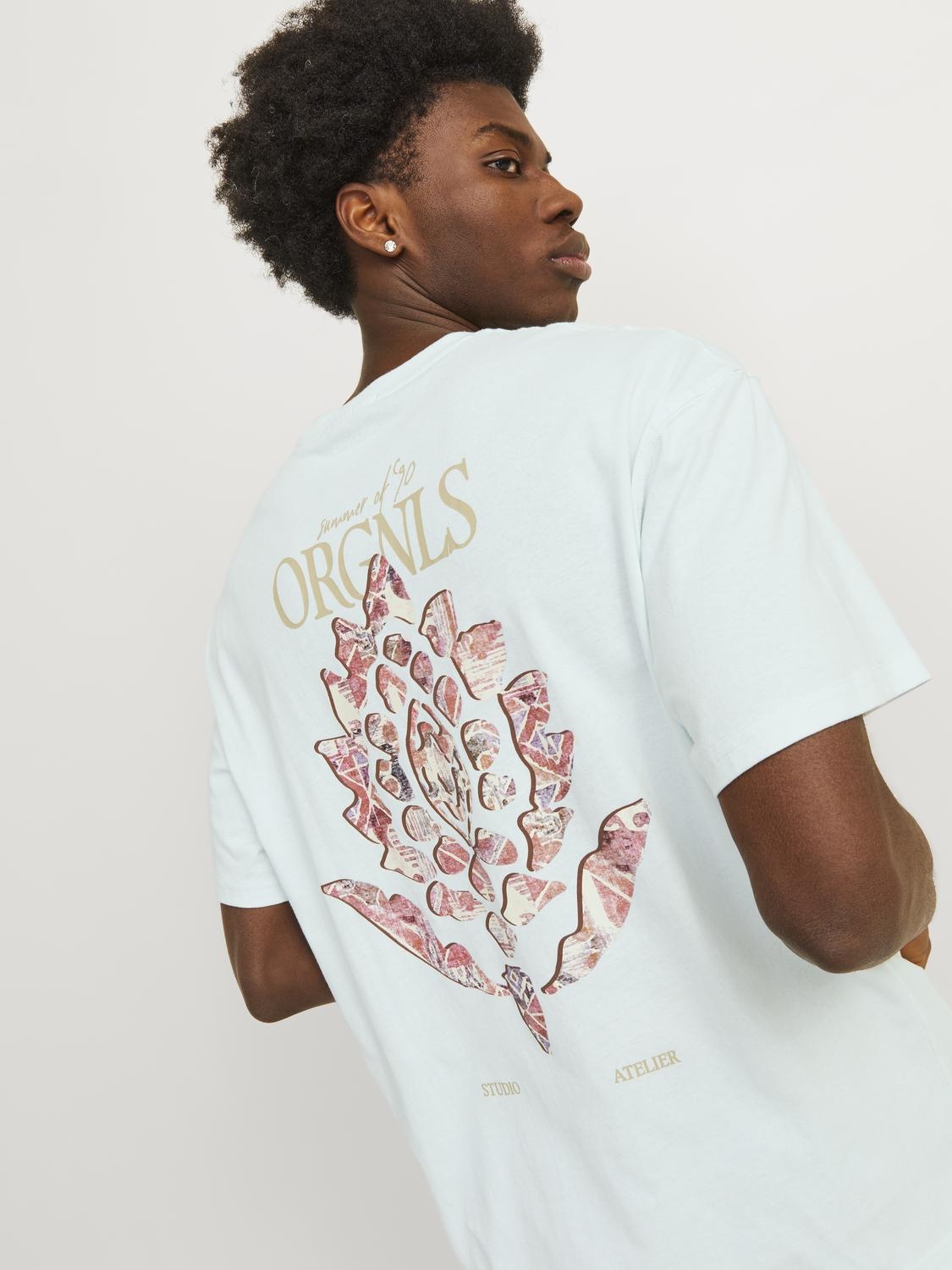 JACK & JONES Maglietta Uomo Jorcanggu Summer Picture Tee SS CN - Girocollo, Manica Corta, Vestibilità Larga - Colore: [Inserire Colore]