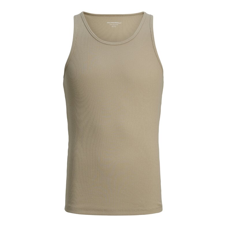Jack & Jones Jack & Jones Men's Tanktop Ribbed Round Neck Beige