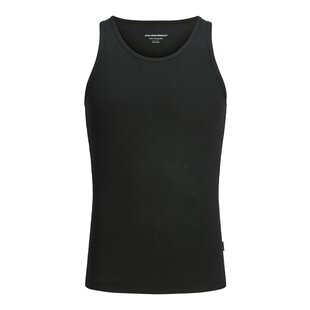 Jack & Jones Heren Tanktop Rib Ronde Hals Zwart