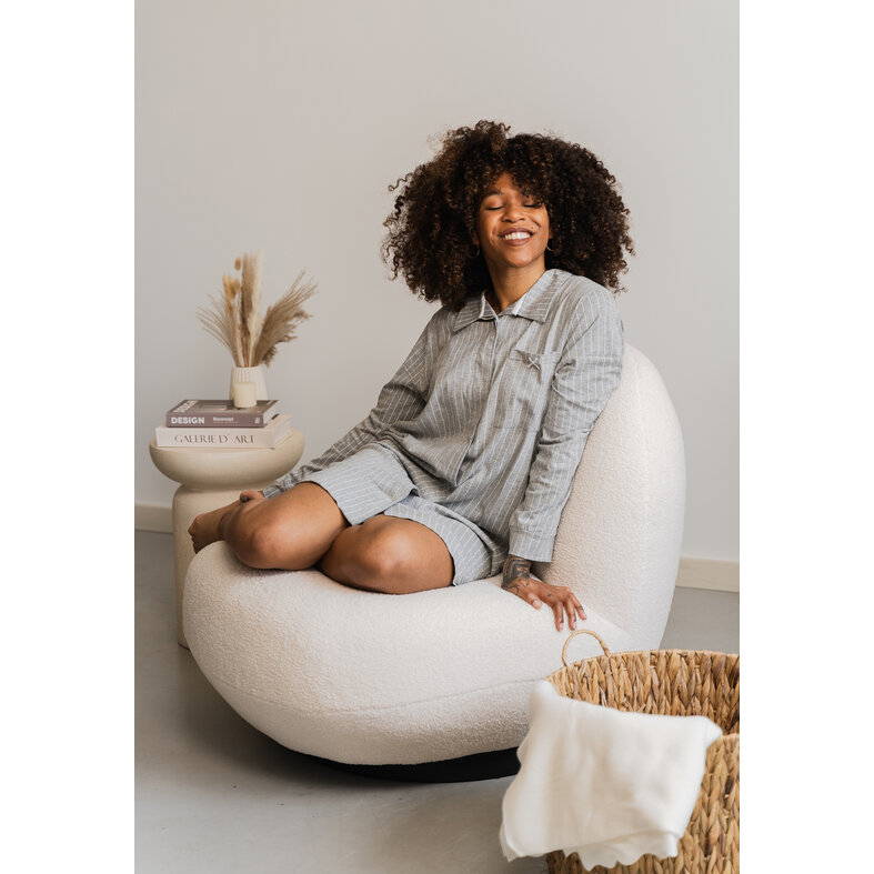 By Louise By Louise Ladies Pyjamas Nightshirt Long Sleeve Gray Striped