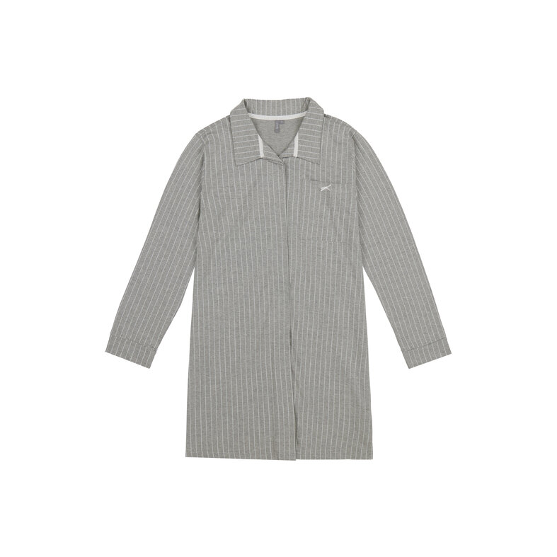 By Louise By Louise Ladies Pyjamas Nightshirt Long Sleeve Gray Striped