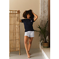 By Louise By Louise Dames Korte Pyjama Set Shortama Donkerblauw