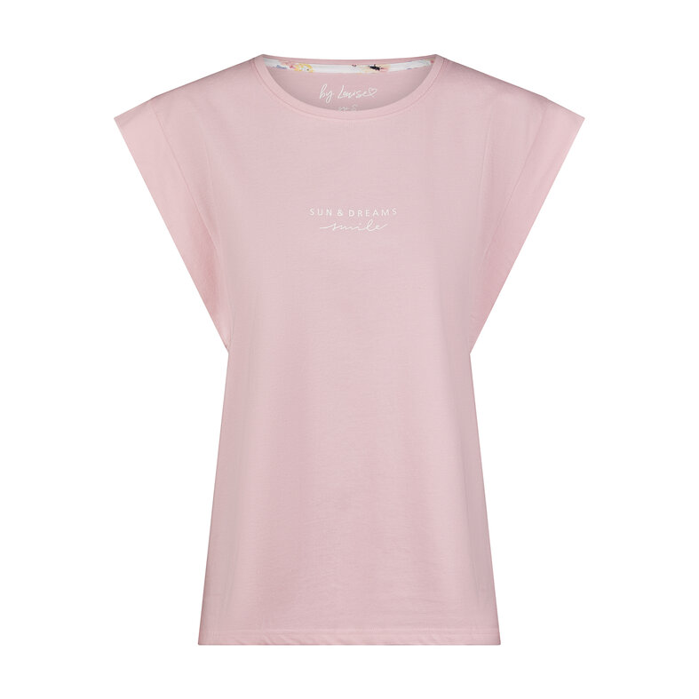 By Louise By Louise Dames Capri Pyjama Set Roze Driekwart