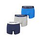 Happy Shorts Happy Shorts Heren Boxershorts Trunks Effen Blauw/Grijs 3-Pack