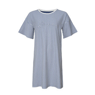 By Louise Ladies Nightshirt Short Sleeve Striped Blue