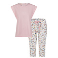 By Louise By Louise Ladies Capri Pyjama Set Pink Three Quarter