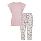 By Louise By Louise Ladies Capri Pyjama Set Pink Three Quarter