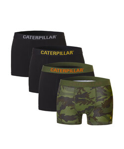 CAT Heren Boxershorts Zwart / Camouflage Groen 4-Pack