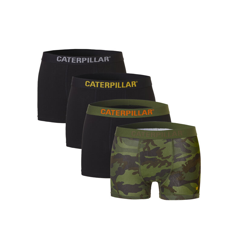 Cat CAT Men's Boxer Shorts Black / Camouflage Green 4-Pack