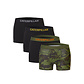 Cat CAT Heren Boxershorts Zwart / Camouflage Groen 4-Pack
