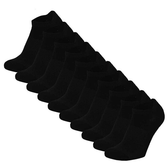 Apollo Apollo Dames / Heren Footies No Show Sokken Zwart 10-Pack