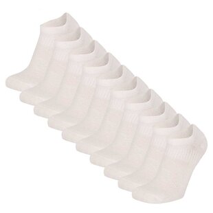 Apollo Unisex Sneaker Socks No Show 10-Pack White