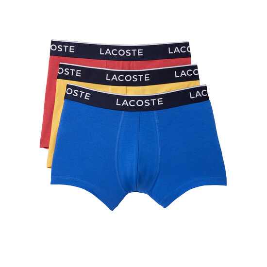 Lacoste Lacoste Boxershorts Heren Blauw/Rood/Geel Trunks 3-Pack