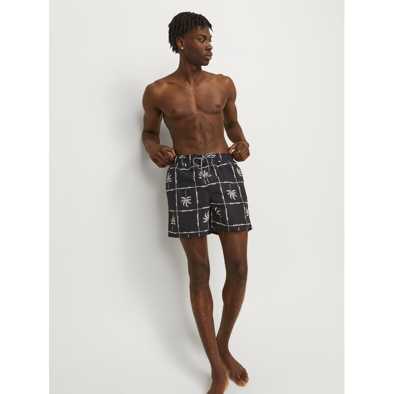 Jack & Jones Jack & Jones Men's Swim Short OCEANDAY Print Black