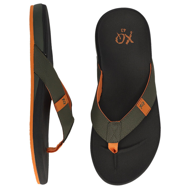 XQ Footwear XQ Men's Flip Flops Ergonomic Black/Green