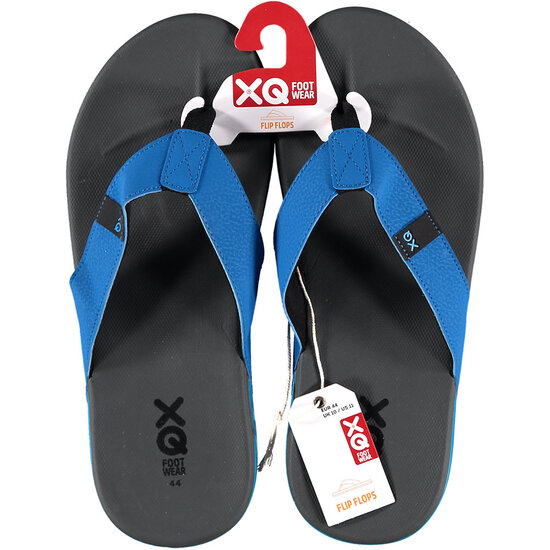 XQ Footwear XQ Heren Teenslippers Ergonomisch Antraciet/Blauw