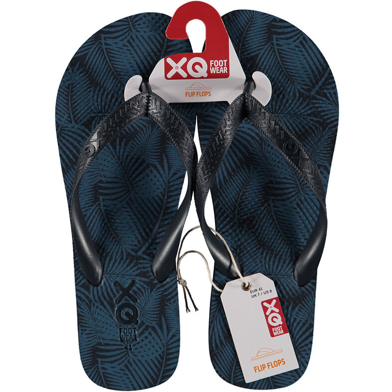 XQ Footwear XQ Men's Flip Flops Print Dark Blue