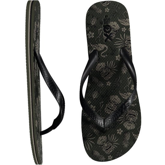 XQ Footwear XQ Heren Teenslippers Print Legergroen