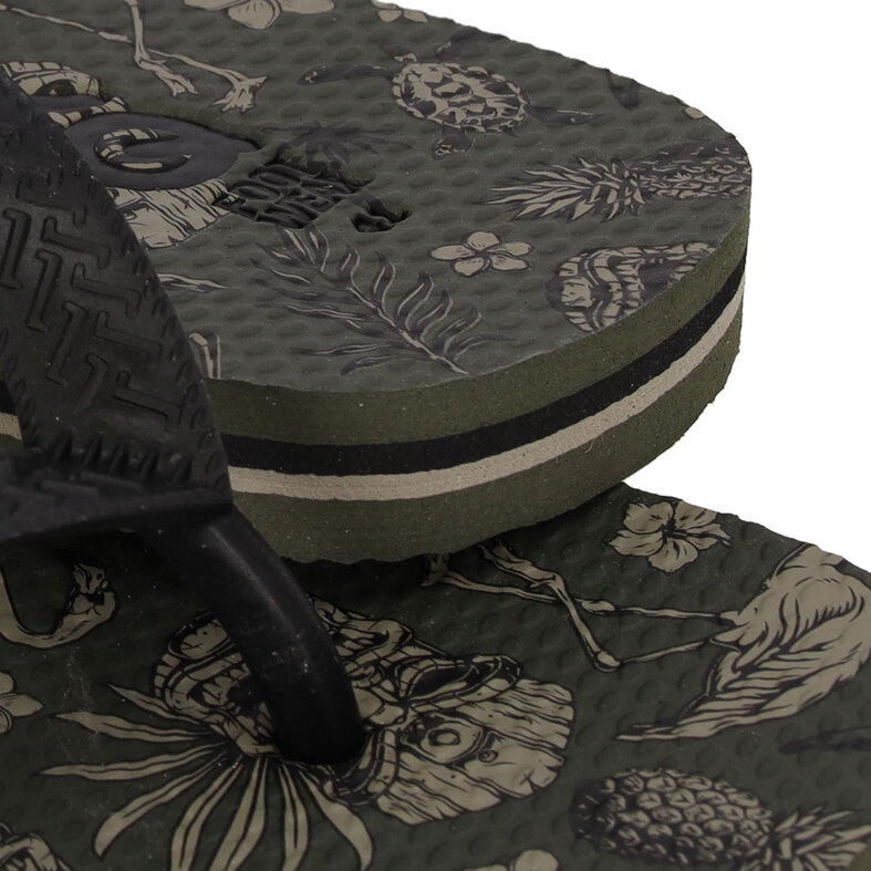 XQ Footwear XQ Heren Teenslippers Print Legergroen