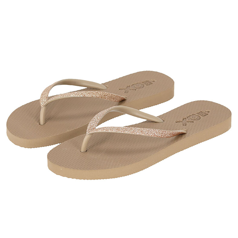 XQ Footwear XQ Ladies Flip Flops Glitters Taupe