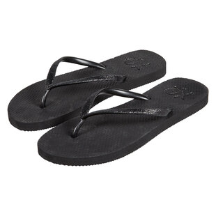 XQ Women's Flip Flops Glitters Black