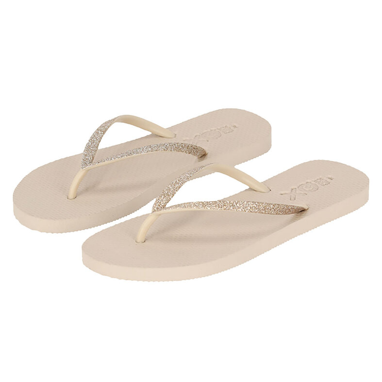 XQ Footwear XQ Women's Flip Flops Glitters Beige