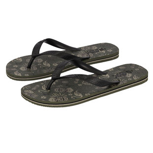 XQ Heren Teenslippers Print Legergroen