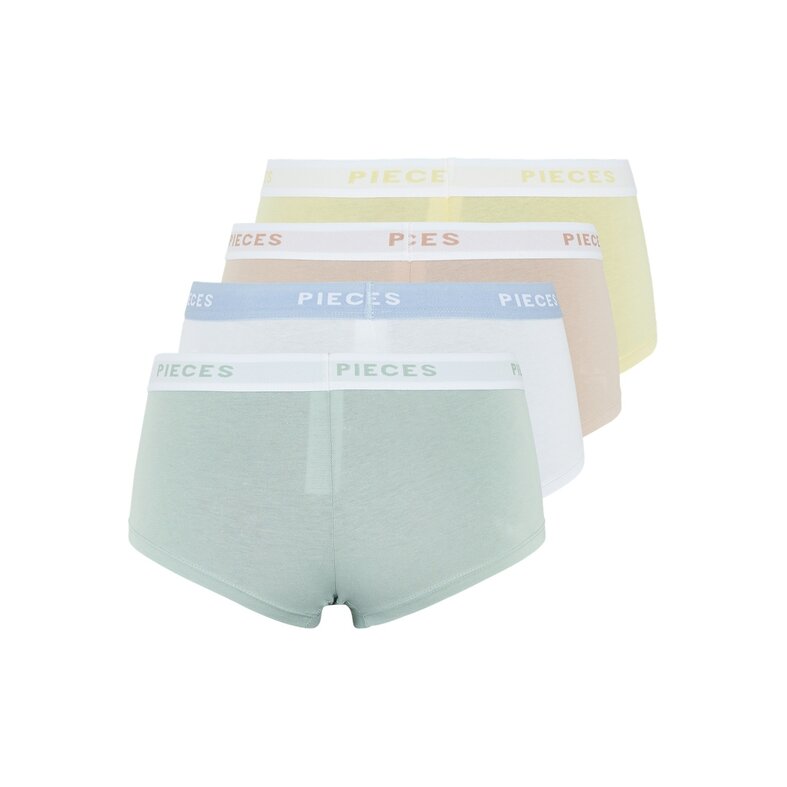 PIECES Pieces Dames Hipsters 4-Pack PCLOGO Effen