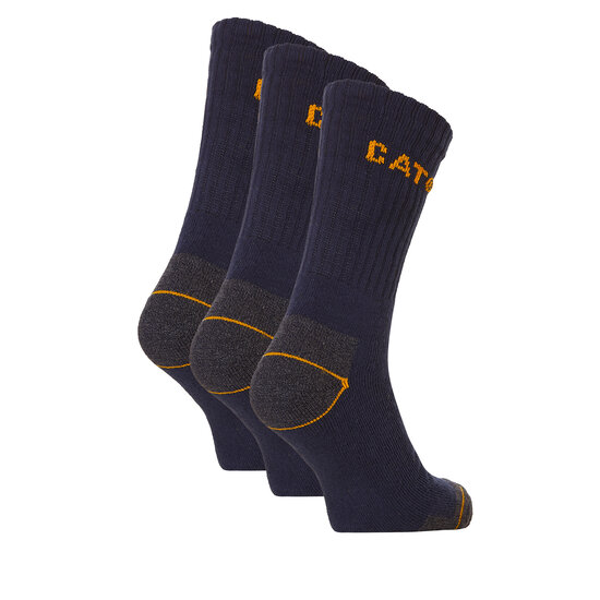 CAT Caterpillar Men's Work Socks Navy Blue 3-Pack