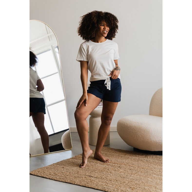 By Louise By Louise Essential Dames Korte Pyjama Set Shortama Off-White