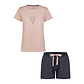 By Louise By Louise Dames Korte Pyjama Set Shortama Roze