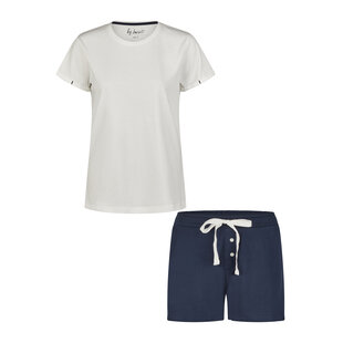 By Louise Essential Dames Korte Pyjama Set Shortama Off-White
