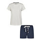 By Louise By Louise Essential Dames Korte Pyjama Set Shortama Off-White