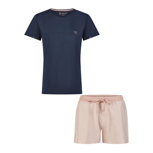 By Louise Dames Korte Pyjama Set Shortama Blauw