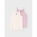 Name It Name It Children's Tops Girls NKFSTRAP Pink/Off White 2-Pack