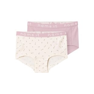 Name It Meisjes Hipsters Kinderen NKFHIPSTER Roze/Off-White 2-Pack