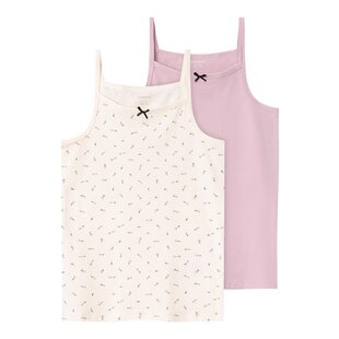 Name It Children's Tops Girls NKFSTRAP Pink/Off White 2-Pack