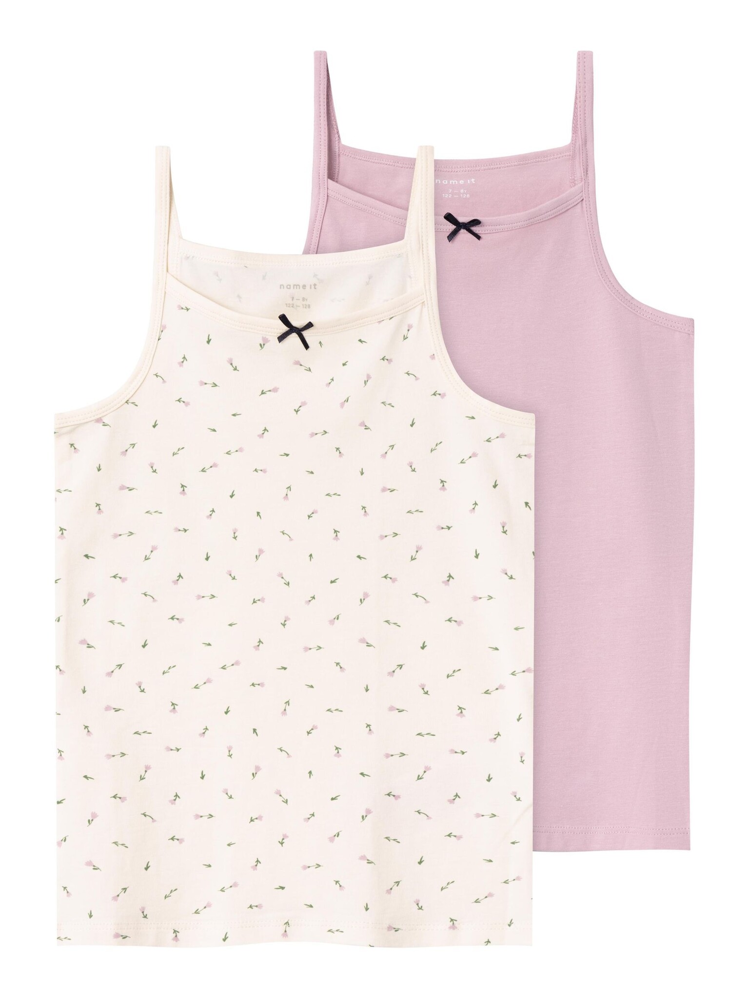 Name It Kinder Topje Meisjes NKFSTRAP 2 Pack Roze Off White Underwear District
