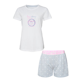 By Louise Ladies Short Pajama Set Shortama White