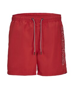 Jack & Jones Junior Jongens Zwemshort JPSTFIJI Double Logo Effen Rood