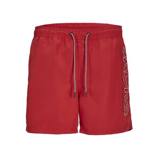 Jack & Jones Junior Boys Swim Short JPSTFIJI Double Logo Solid Red