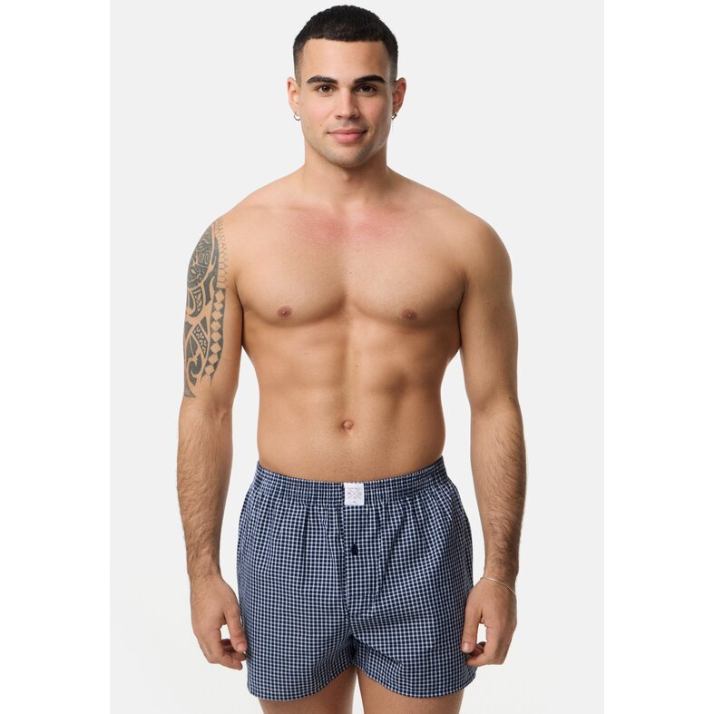 MG-1 MG-1 Woven Wide Boxer Shorts Men Core Blue 4-Pack