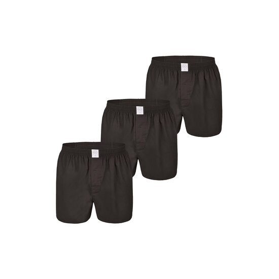 MG-1 MG-1 Men's Wide Boxer Shorts Woven Cotton Solid Black 3-Pack