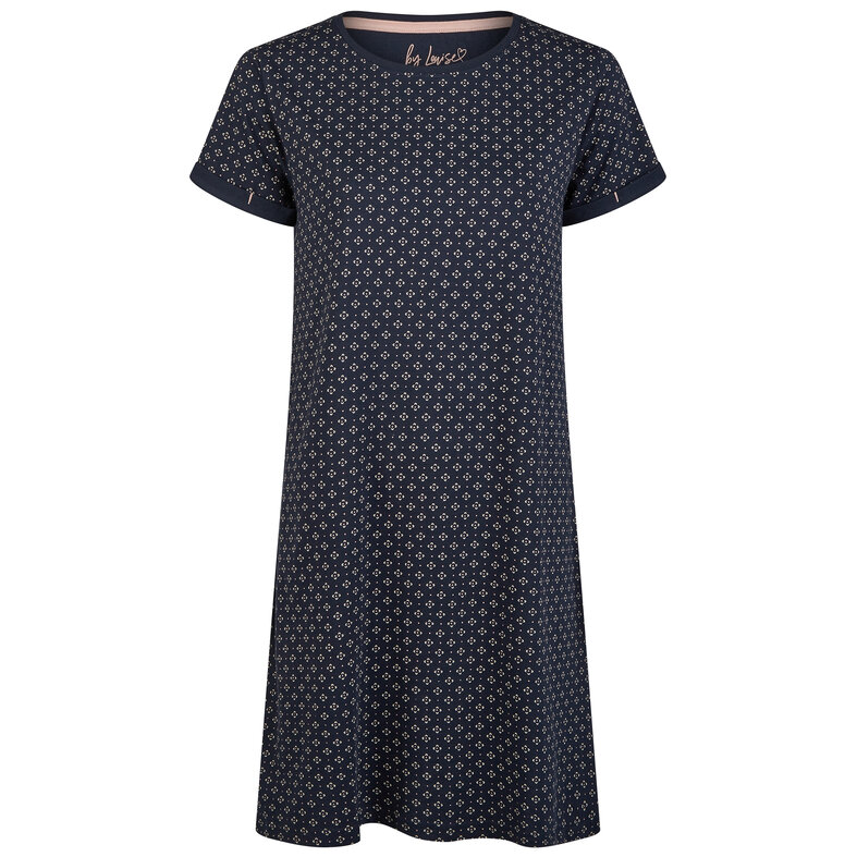 By Louise By Louise Essential Ladies Nightshirt Short Sleeve AOP Blue