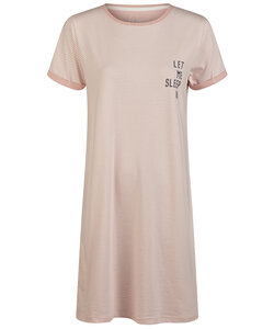 By Louise Essential Ladies Nightshirt Short Sleeve Striped Pink