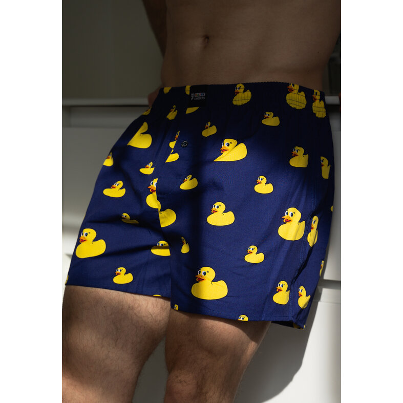 Happy Shorts Happy Shorts X Heren Wijde Boxershort Met Binnenbroek Badeendjes Print