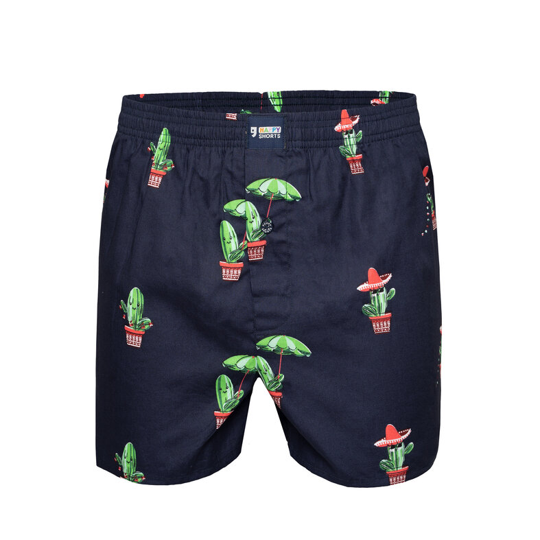 Happy Shorts Happy Shorts X Men's Wide Boxer Shorts With Inner Briefs Cactus/Tucan Green/Seagull Print 3-Pack